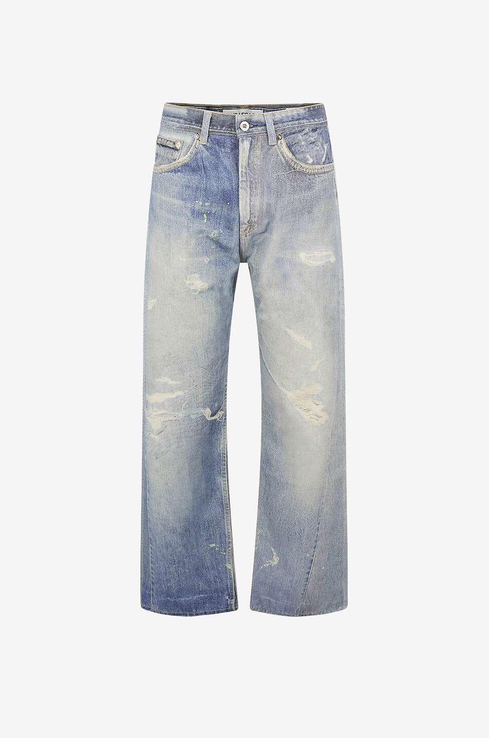 Gerade Used-Look-Jeans aus Denim Third Cut Digital Denim Print