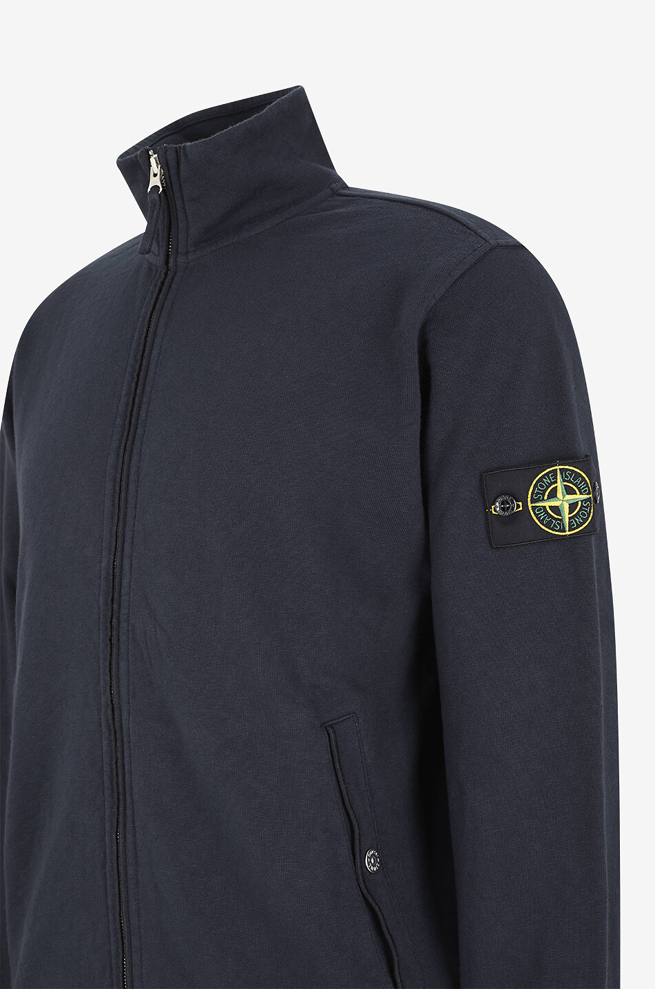 STONE ISLAND 6100033 Malfilé Fleece Old Effect cotton tracksuit jacket Men DARK BLUE 3