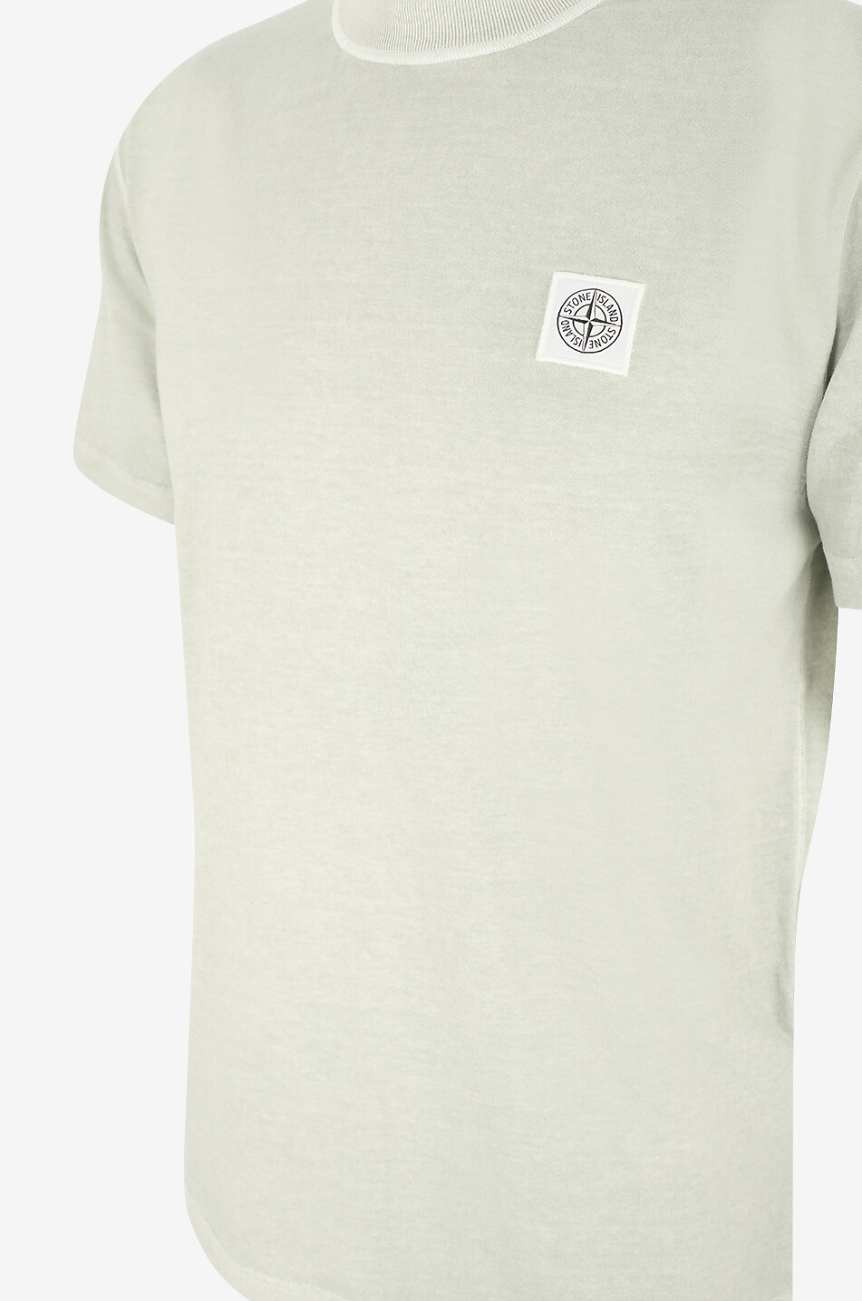 STONE ISLAND 2100026 Organic Cotton Jersey Fissato Effect short-sleeved slim fit T-shirt Men GREEN 3
