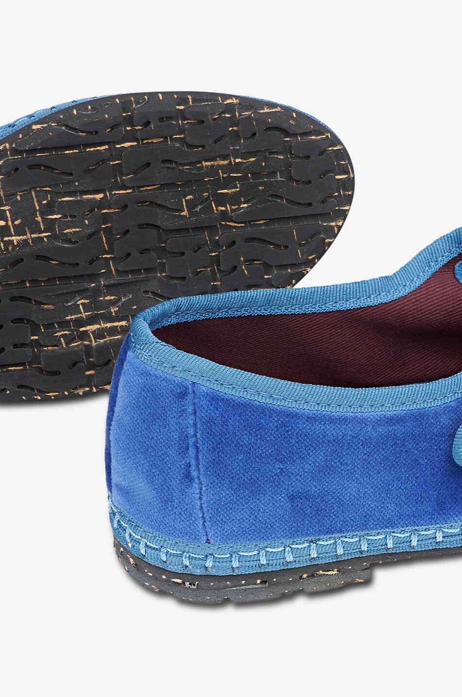 FLABELUS Ballerines babies en velours de coton Alexandra Femme BLEU 4