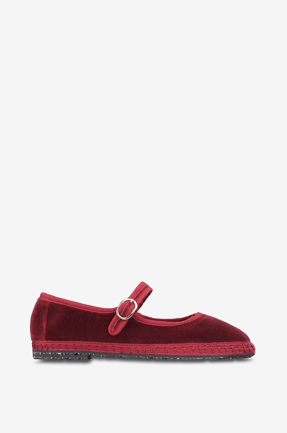 FLABELUS Ballerines babies en velours de coton Lucrèce Femme ROUGE FONCÉ 1