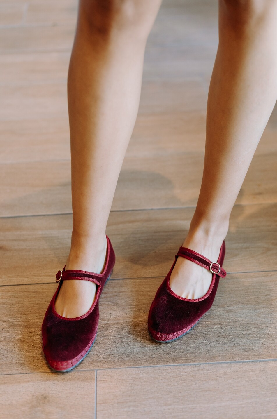 FLABELUS Ballerines babies en velours de coton Lucrèce Femme ROUGE FONCÉ 5