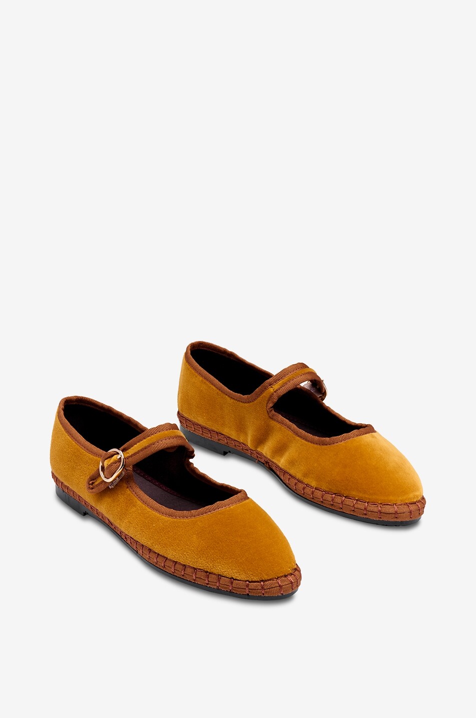 FLABELUS Ballerines babies en velours de coton Amaranta Femme JAUNE FONCÉ 2