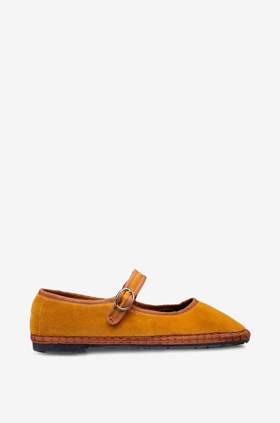 FLABELUS Ballerines babies en velours de coton Amaranta Femme JAUNE FONCÉ 1