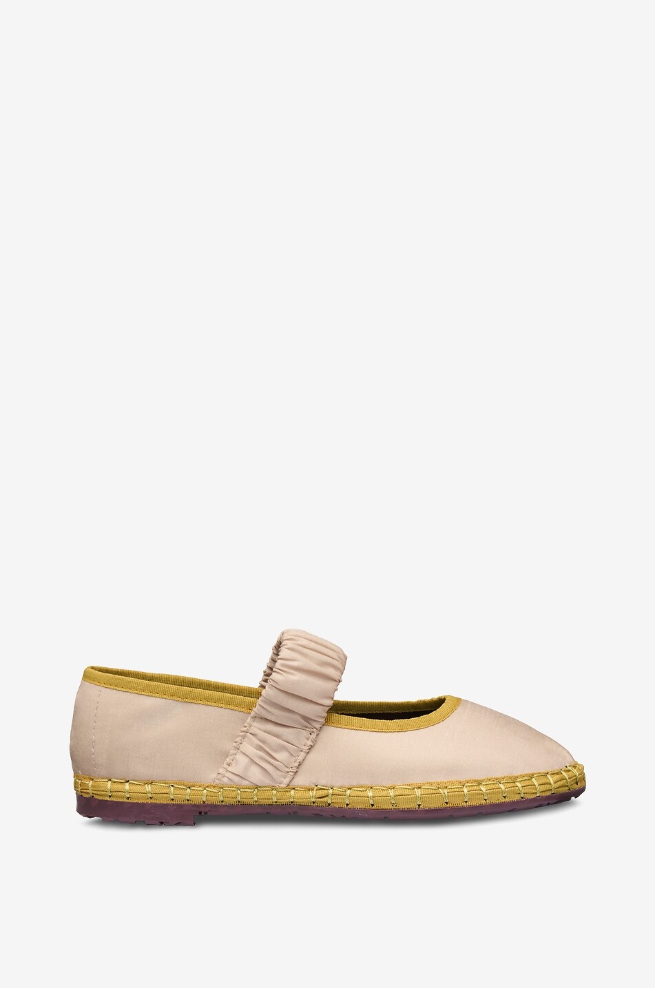 FLABELUS Ismaël round-toe linen Mary Jane ballet flats Women BEIGE 1
