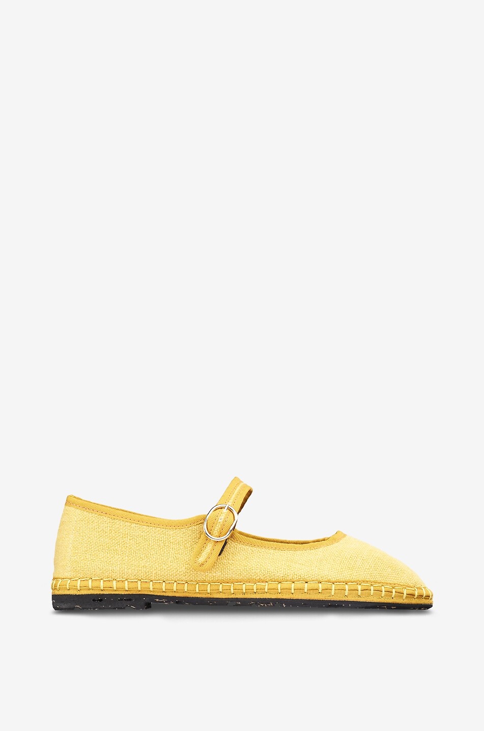 FLABELUS Ballerines babies à bout rond en toile de lin Zuihitsu Femme JAUNE 1