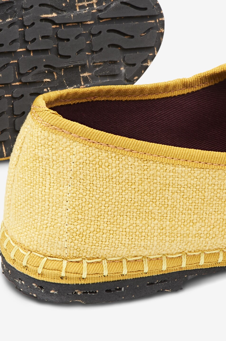 FLABELUS Ballerines babies à bout rond en toile de lin Zuihitsu Femme JAUNE 7