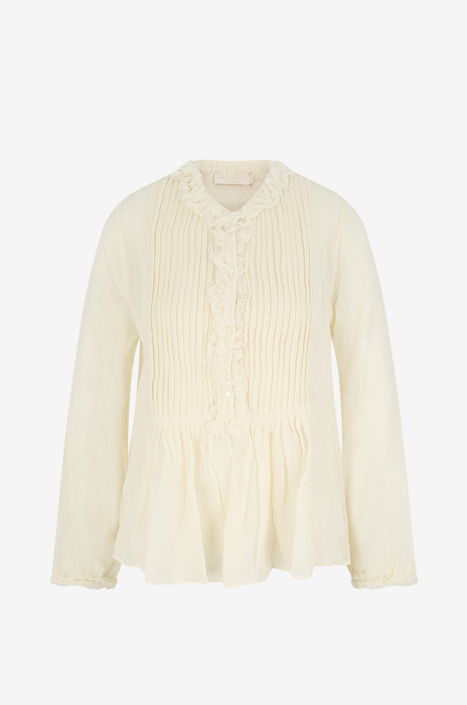 Adriel wool gauze ruffled tunic blouse