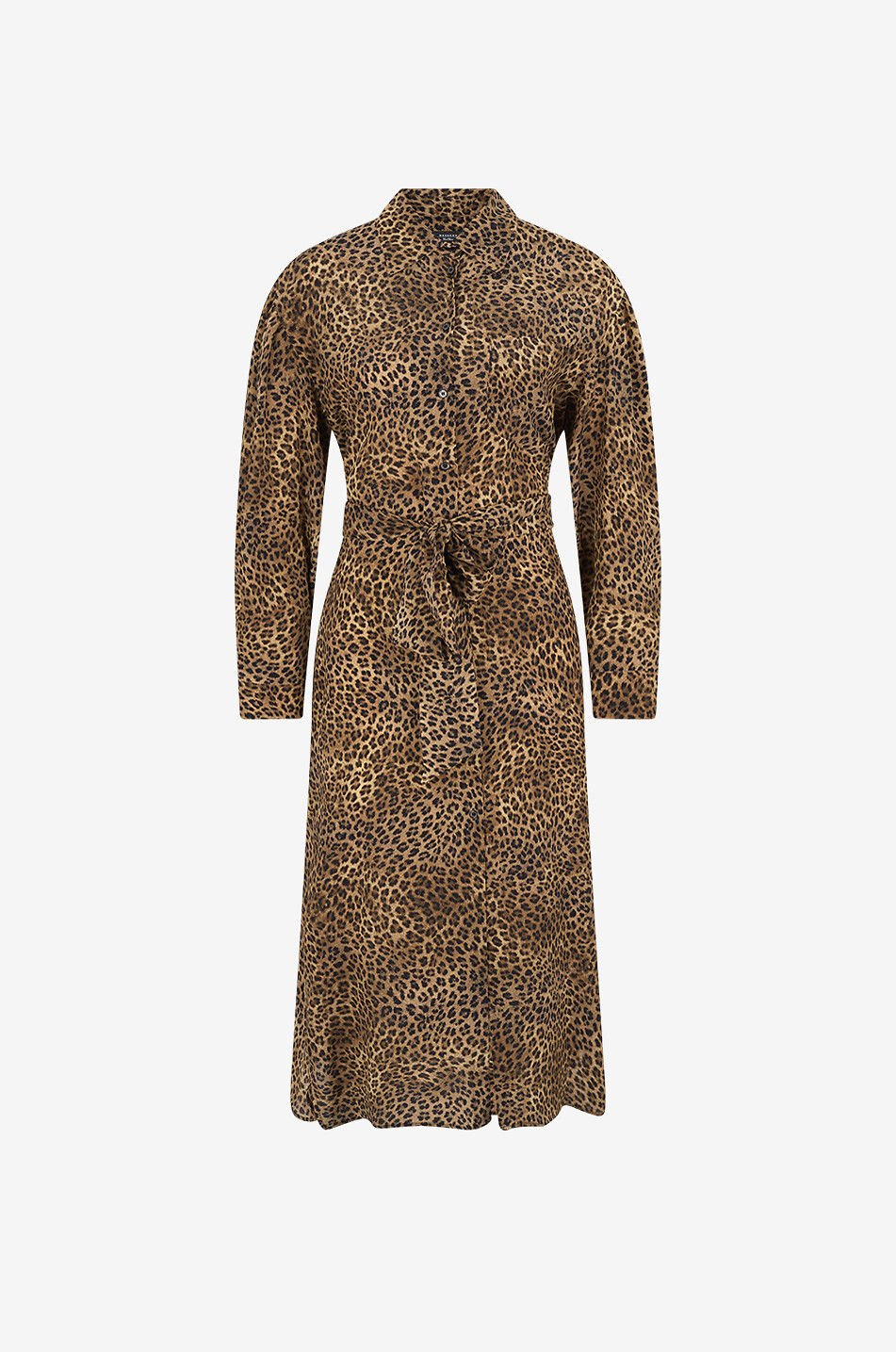 Dolmen printed silk crêpe midi shirt dress