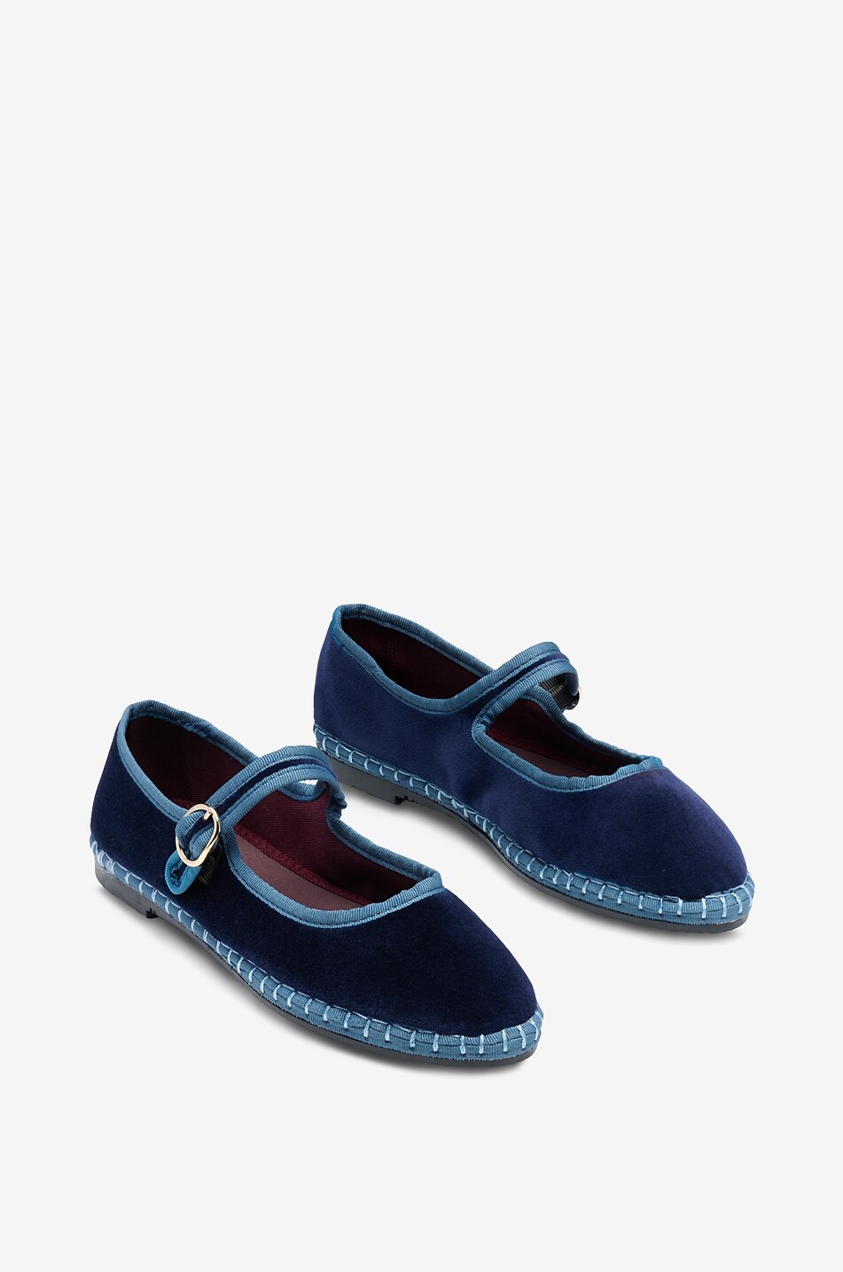 FLABELUS Ballerines babies en velours de coton Montague Femme BLEU FONCE 2