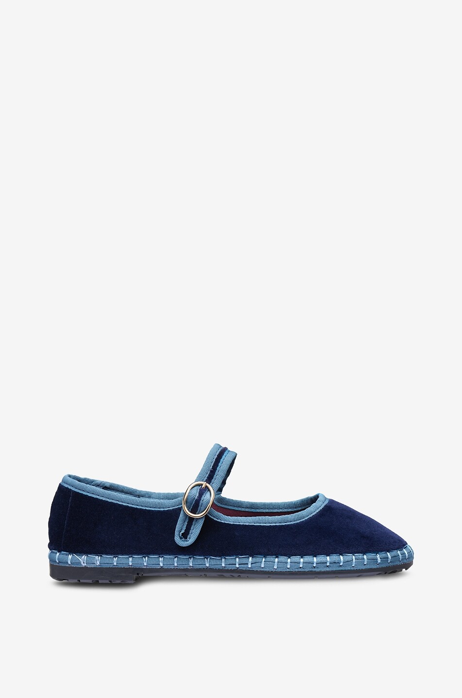 FLABELUS Ballerines babies en velours de coton Montague Femme BLEU FONCE 1