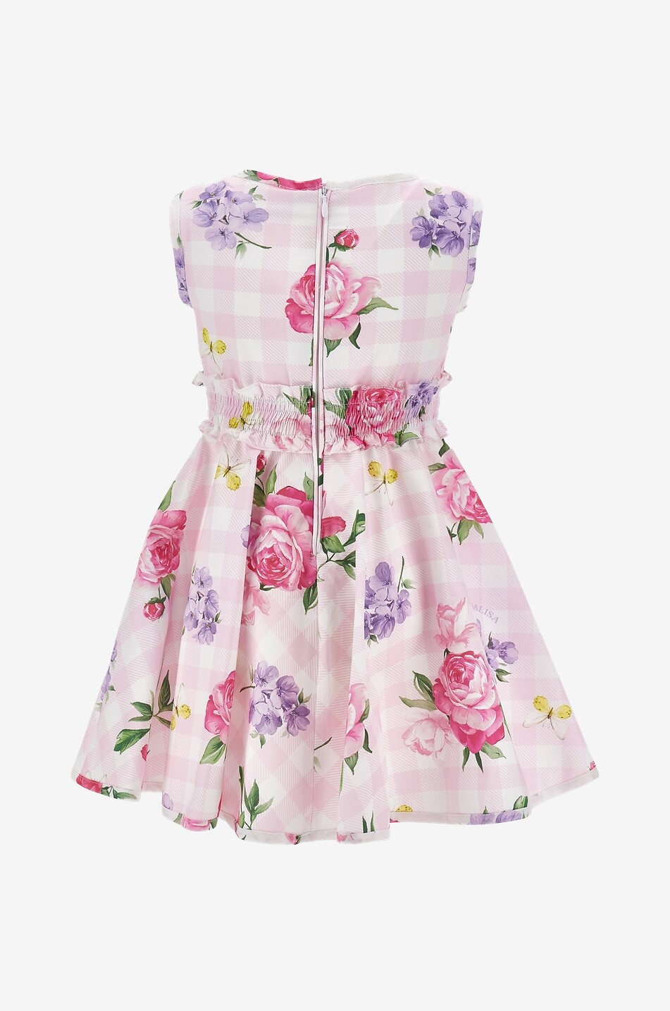 MONNALISA Girl's floral checked cotton dress Girl PINK 2