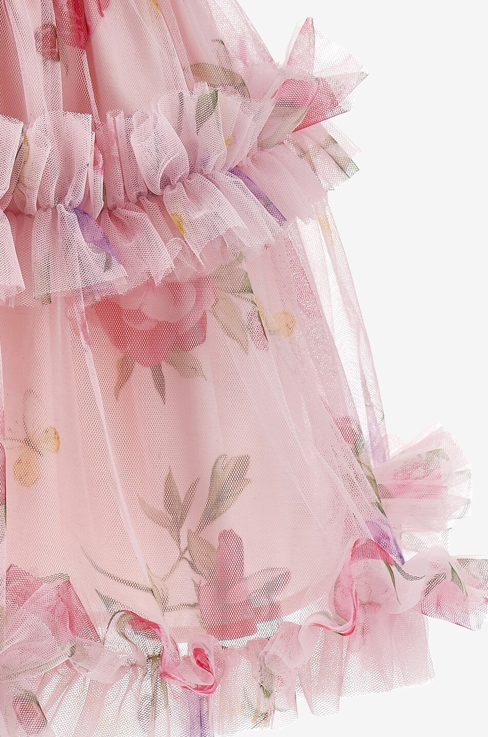 MONNALISA Girl's sleeveless floral tulle lined dress Girl PINK 7