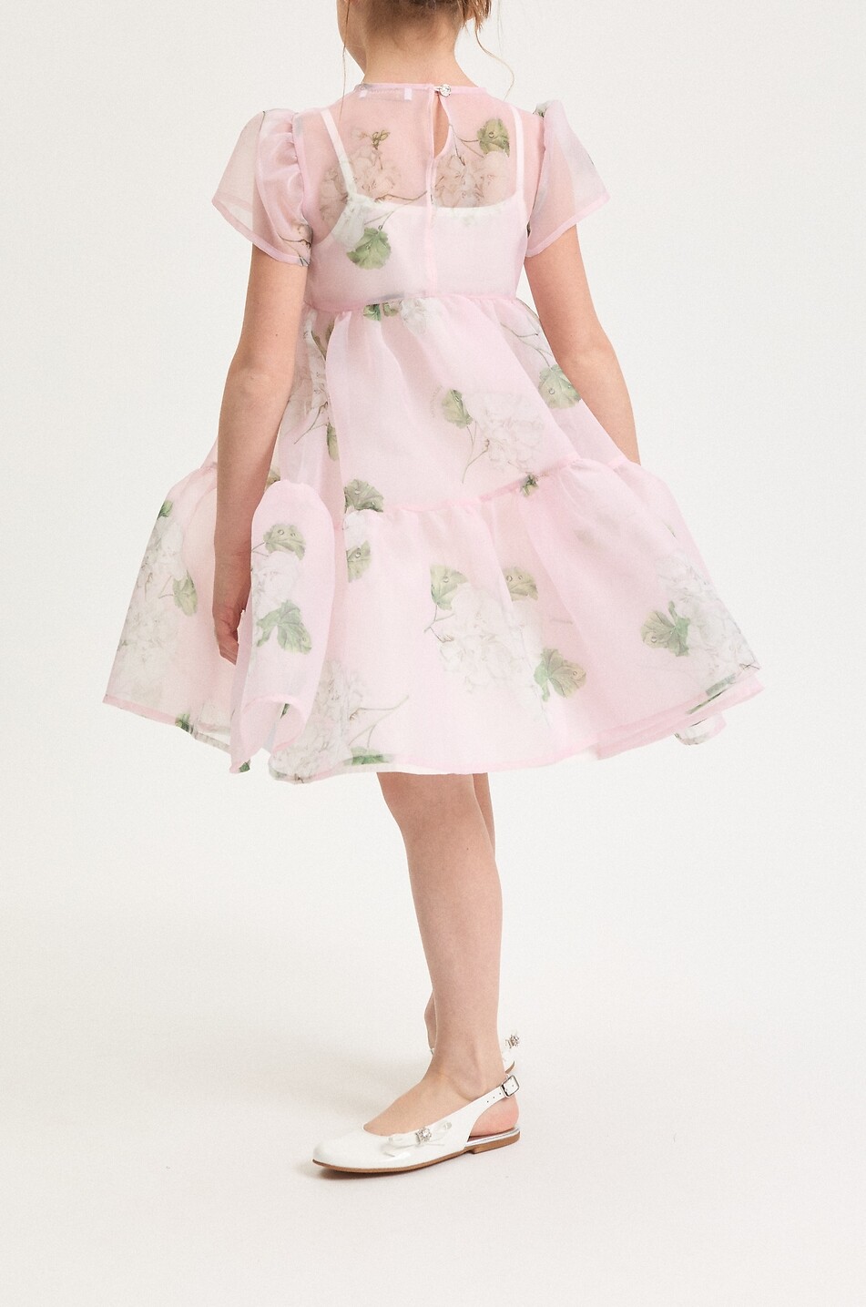 MONNALISA Mädchenkleid aus Tüll mit Rosenprint Mädchen ROSA 4