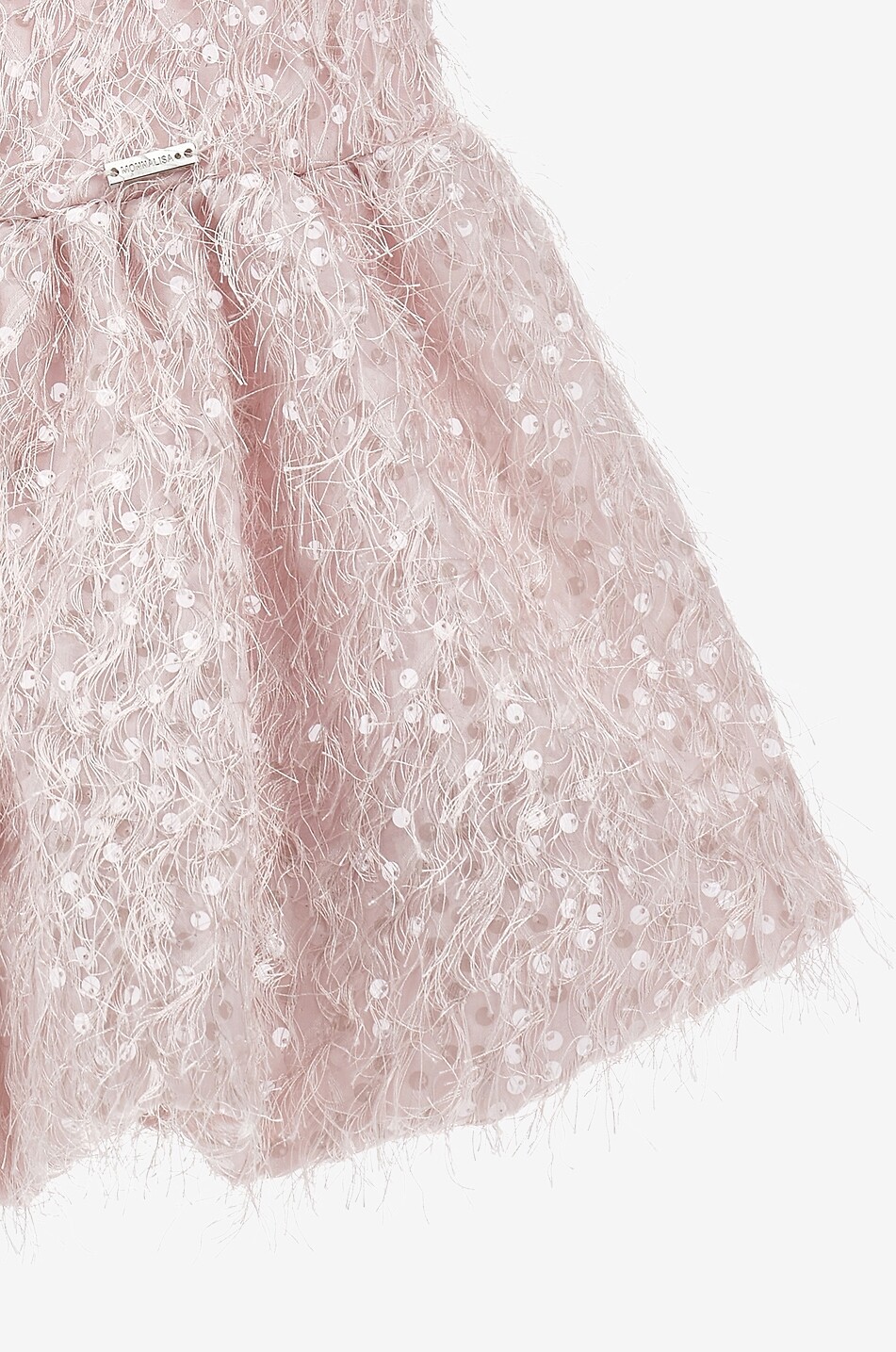 MONNALISA Sequin and feather adorned sleeveless girls' shirt dress Girl PINK 4