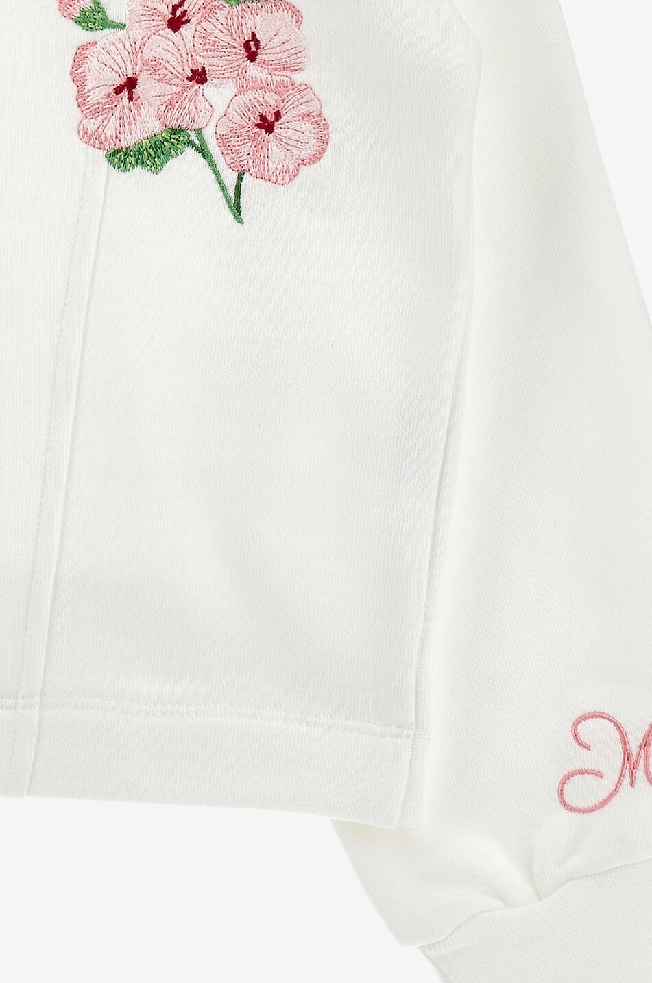 MONNALISA Sweat-shirt bustier fille à broderies florales Fille BLANC CASSE 4