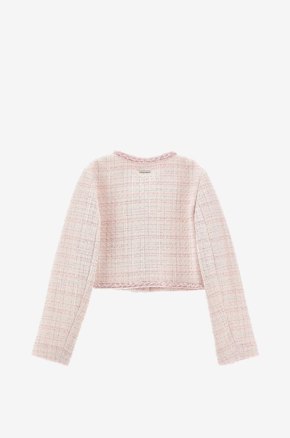 MONNALISA Karierte Mädchen-Baumwolltweed-Jacke Bon Ton Mädchen HELLROSA 2