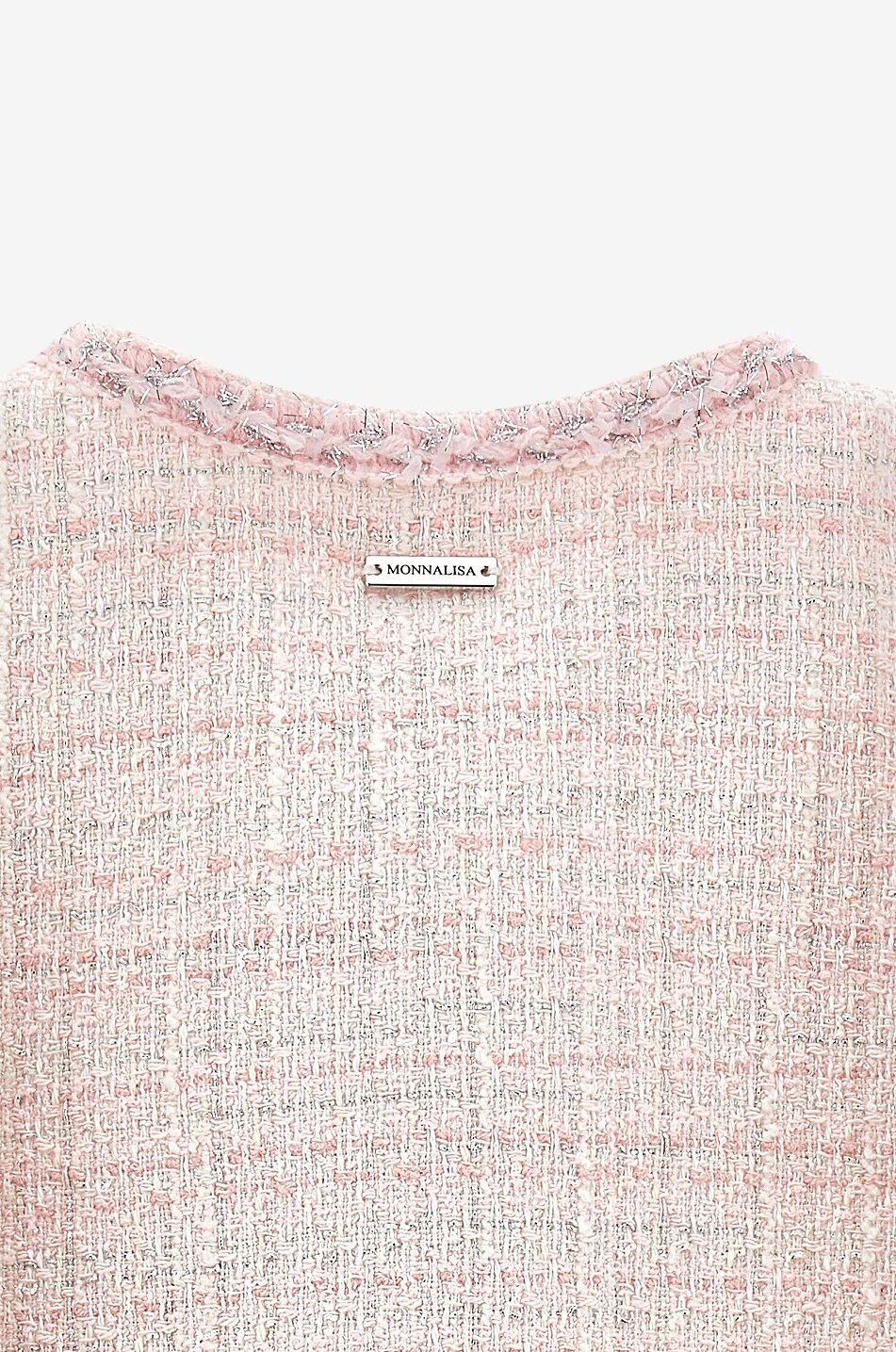 MONNALISA Karierte Mädchen-Baumwolltweed-Jacke Bon Ton Mädchen HELLROSA 6