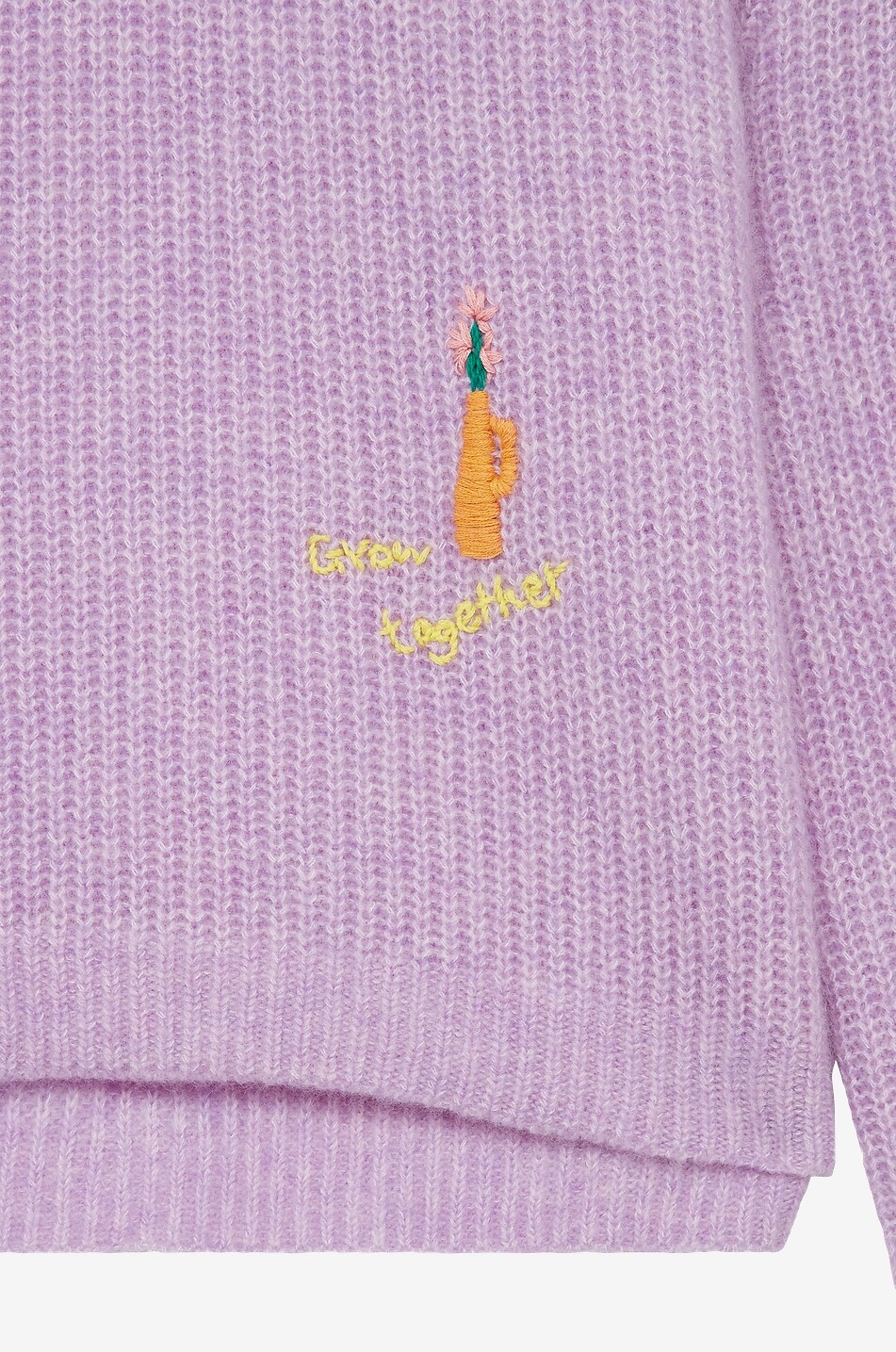 MIRA MIKATI Weiter Pullover mit Rundhalsausschnitt bestickt aus Kaschmir-Mix Damen HELLVIOLETT 3