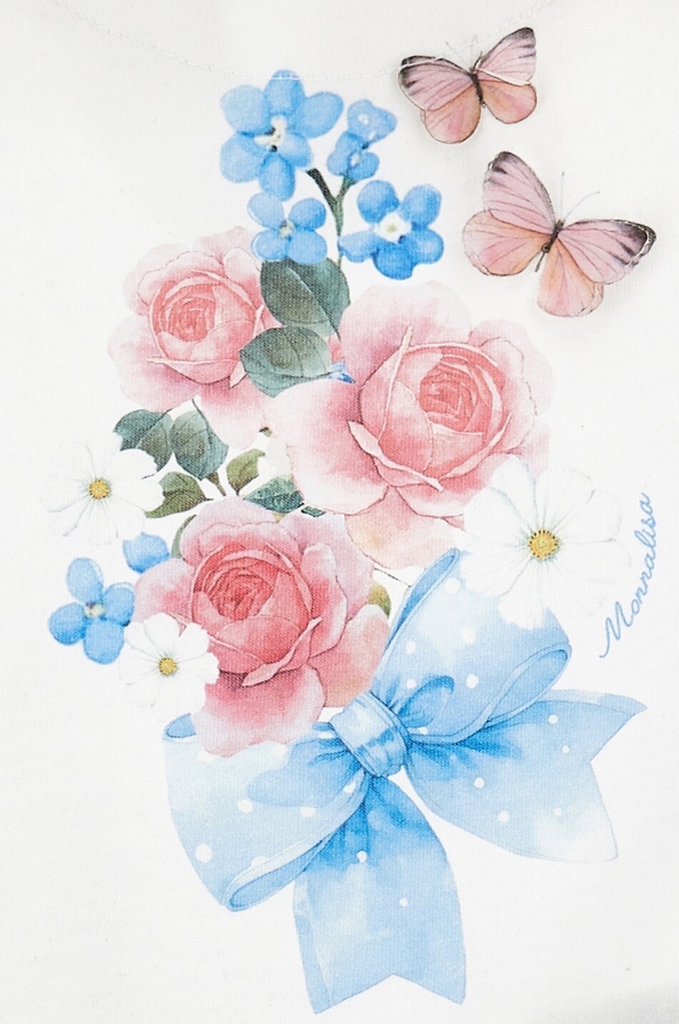 MONNALISA Baby-Kurzarm-T-Shirt mit Rüschen und Bouquet-Print Baby WEISS 3