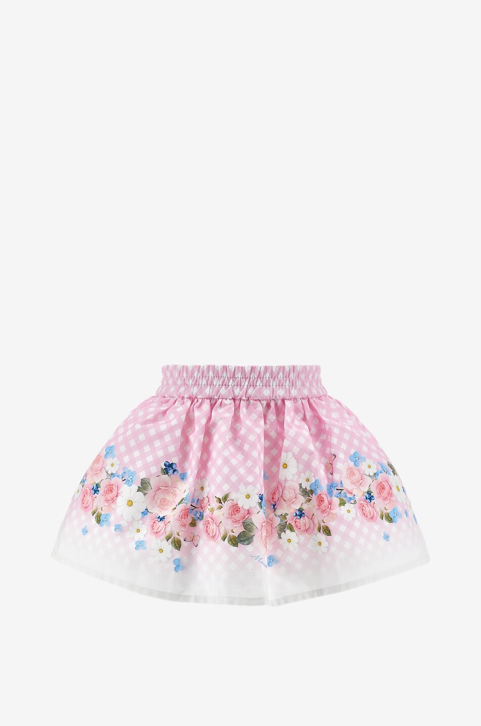 Kurzer Rock mit Blumen- und Karomuster aus Baumwolle für Babys
