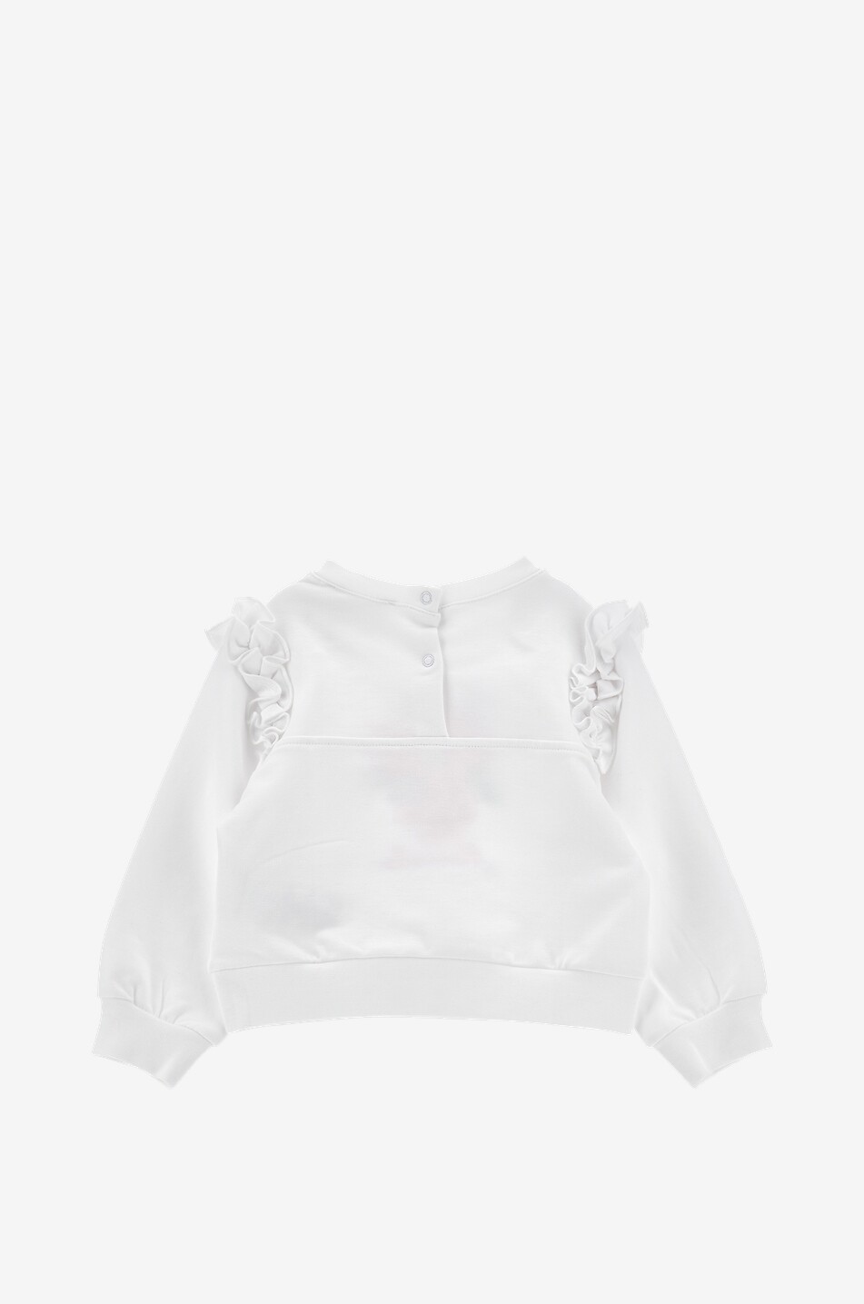 MONNALISA Sweat-shirt bébé à col rond et volants brodé bouquet floral Bébé BLANC 2