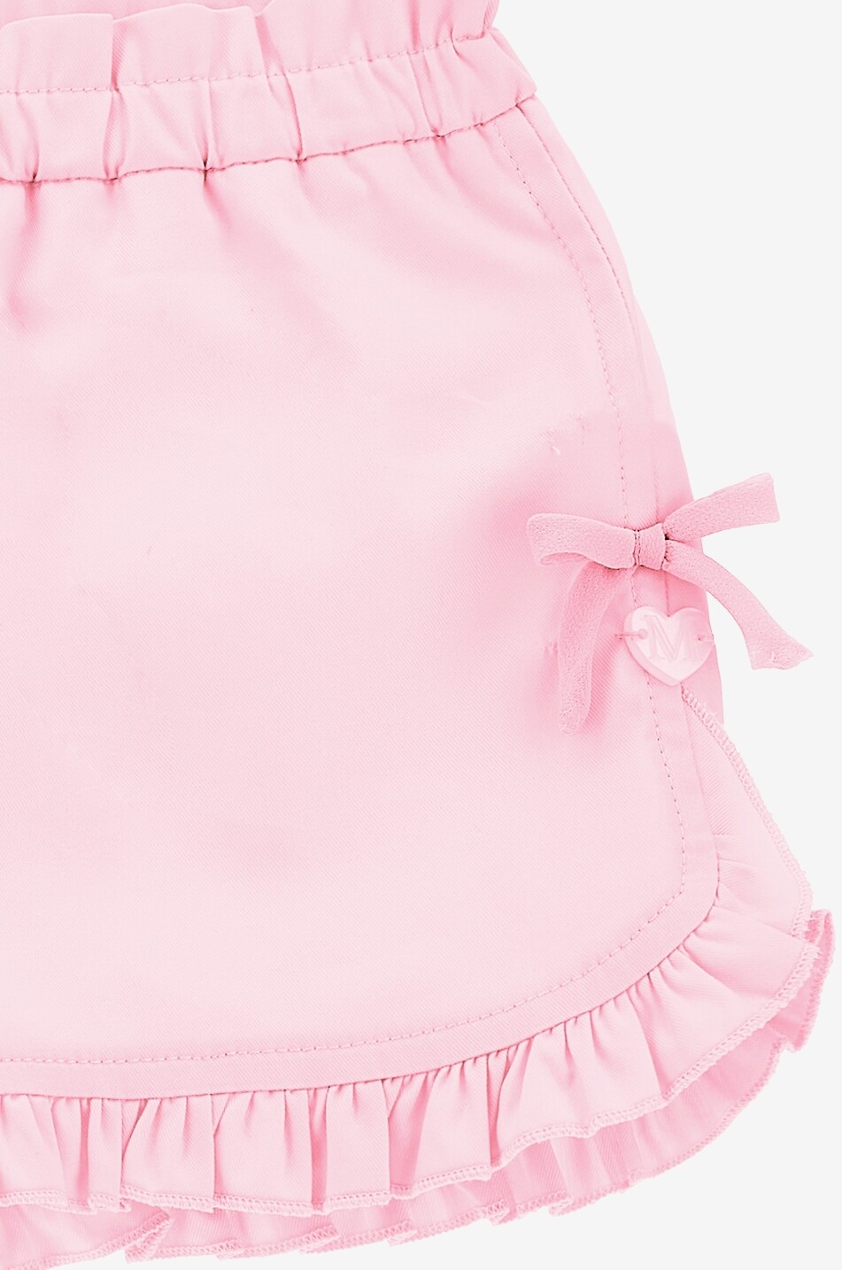 MONNALISA Baby bow plain canvas shorts Baby PINK 3