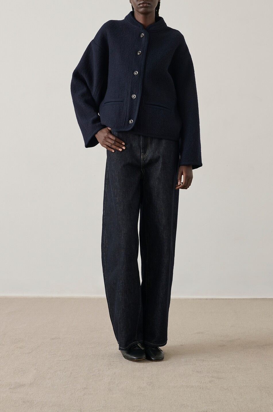 SOEUR Jean large en coton biologique mélangé Hunter Femme BLEU FONCE 2