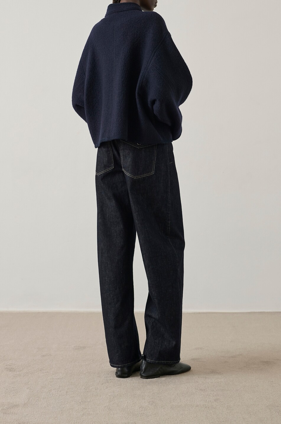 SOEUR Jean large en coton biologique mélangé Hunter Femme BLEU FONCE 3