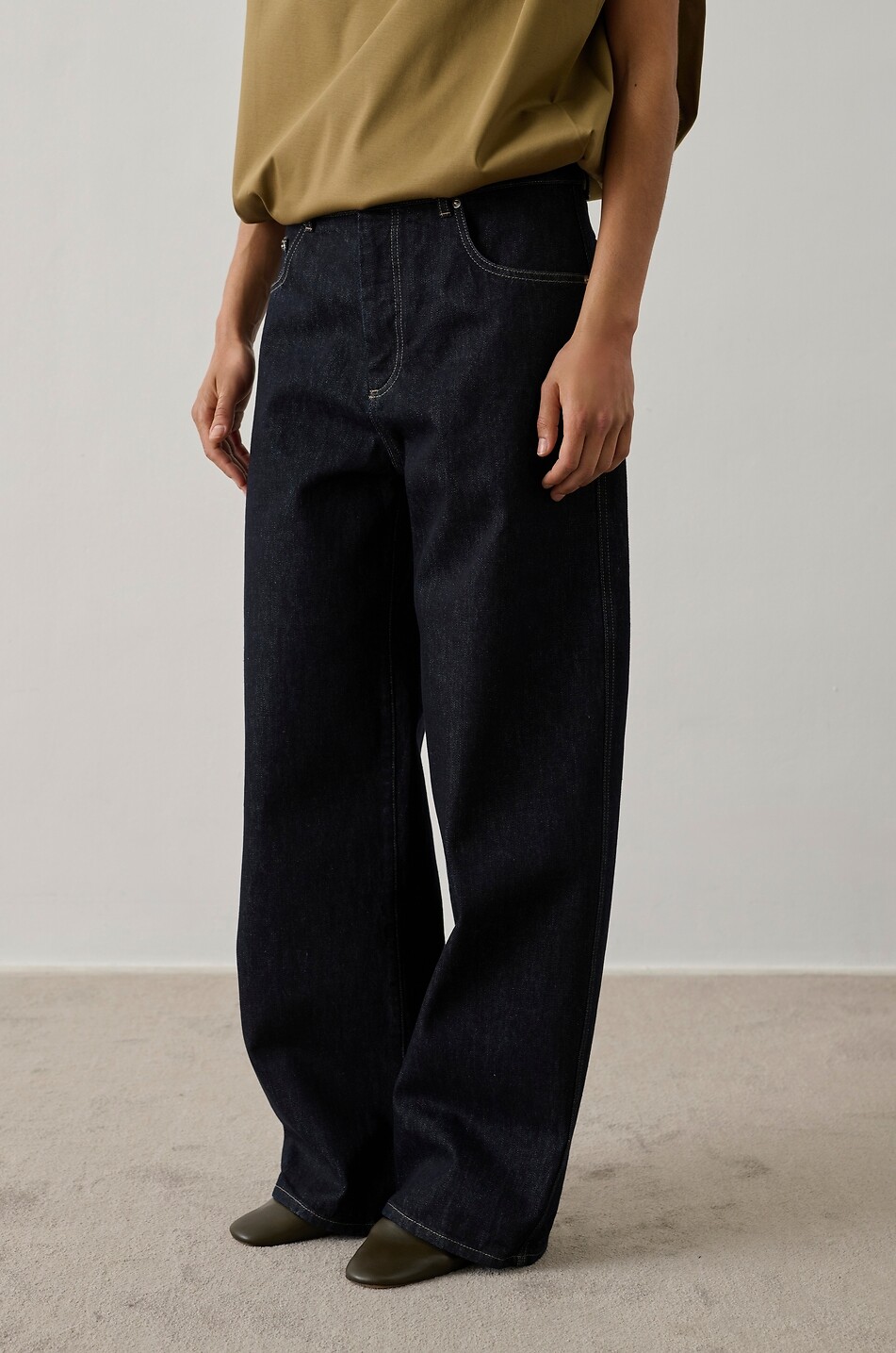 SOEUR Jean large en coton biologique mélangé Hunter Femme BLEU FONCE 7