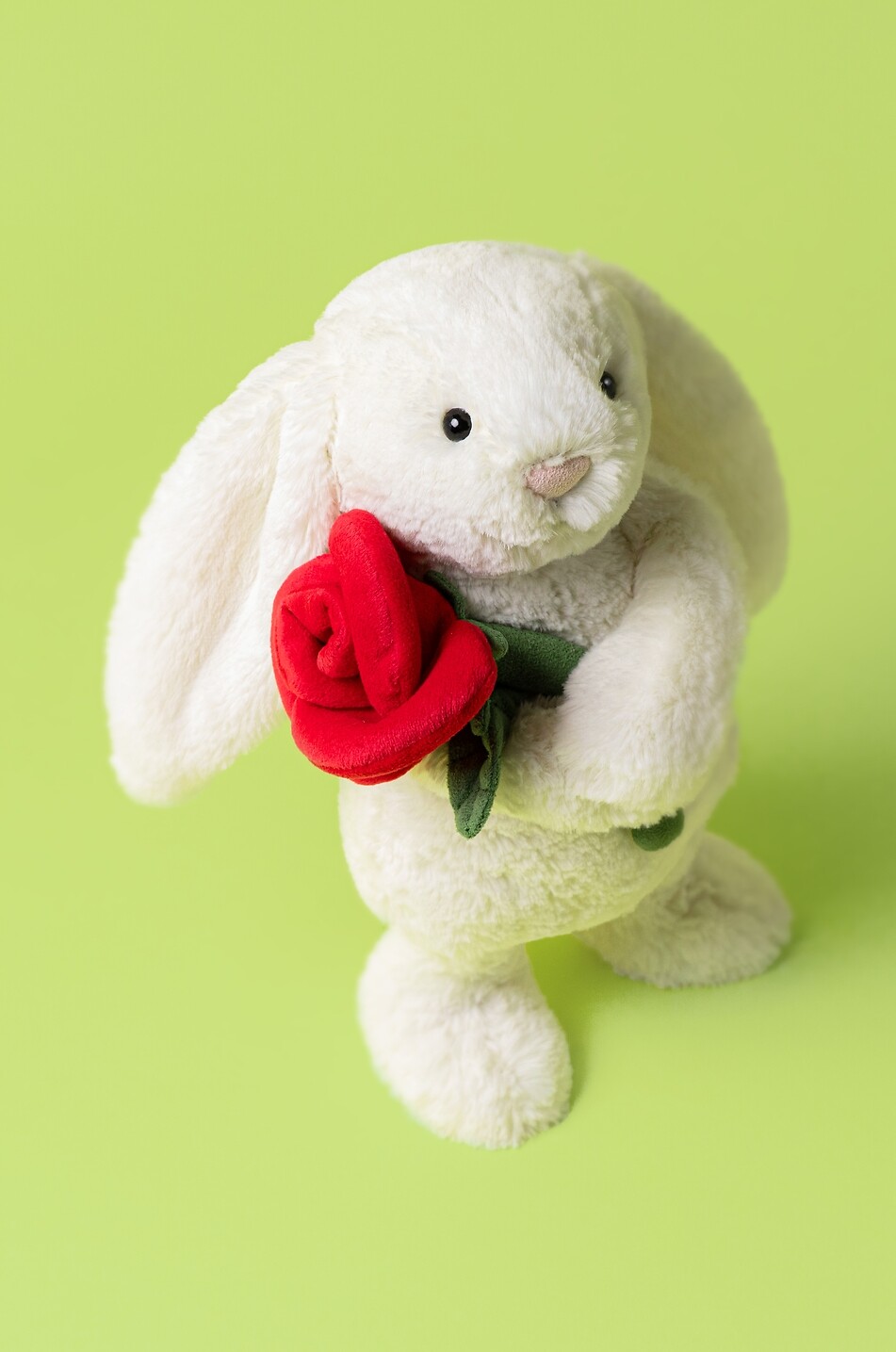 JELLYCAT Lapin en peluche avec rose Unisexe BLANC CASSE 3