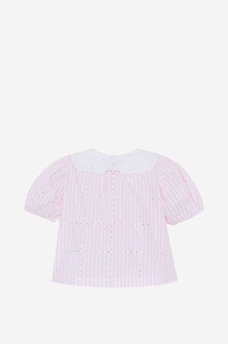 TARTINE ET CHOCOLAT Tunique bébé en popeline rayée à broderies anglaises Bébé ROSE 2