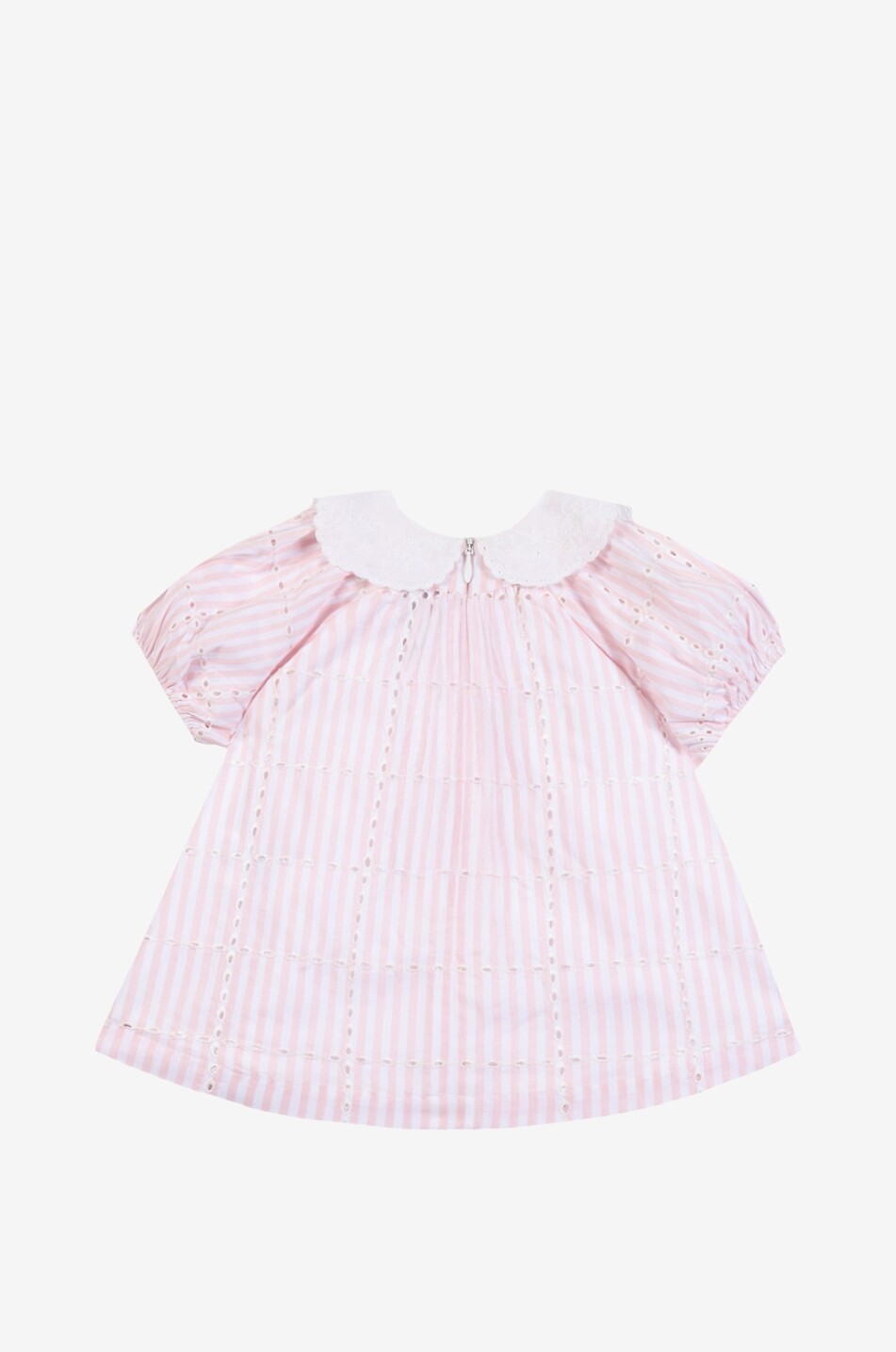 TARTINE ET CHOCOLAT Striped short cotton baby dress with openwork embroidery Baby PINK 2