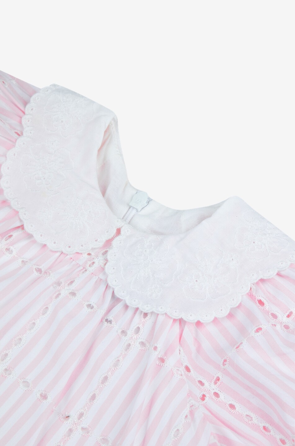 TARTINE ET CHOCOLAT Striped short cotton baby dress with openwork embroidery Baby PINK 3