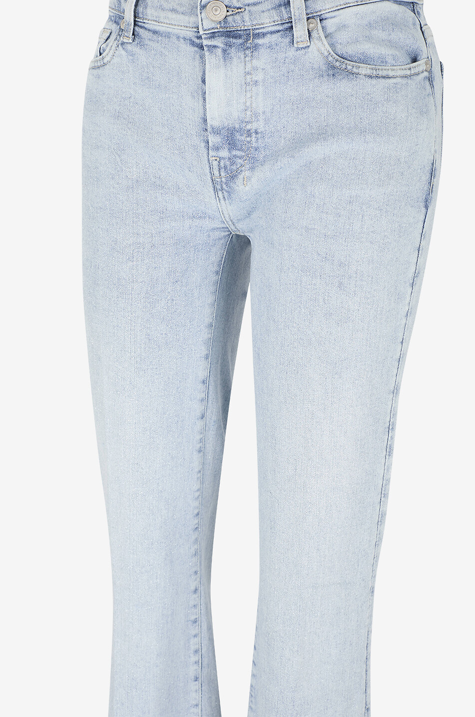 7 FOR ALL MANKIND Dojo sparkling flared light-washed jeans Women LIGHT BLUE 3