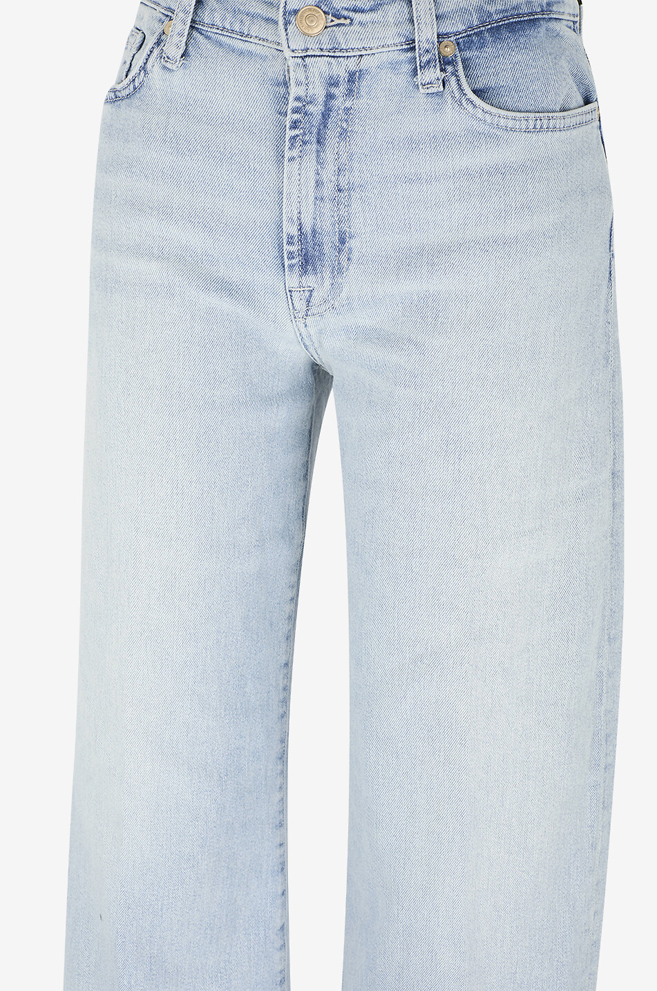 7 FOR ALL MANKIND Jean large taille haute délavé Lotta Frozen Femme BLEU CLAIR 3