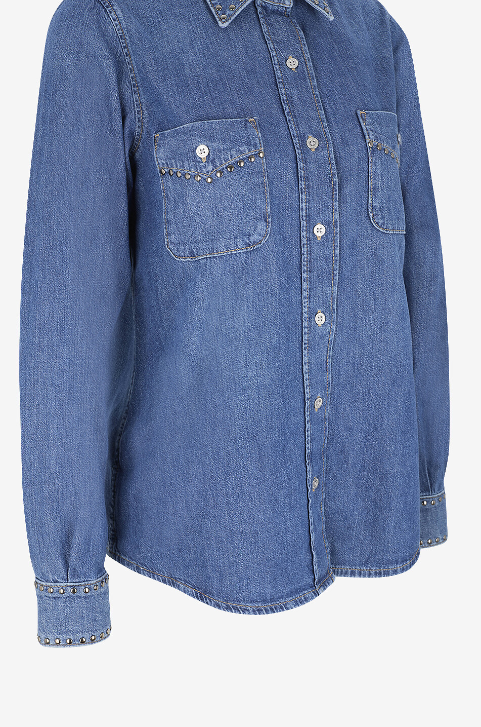 7 FOR ALL MANKIND Jeanshemd mit Nieten Western Damen BLAU 3