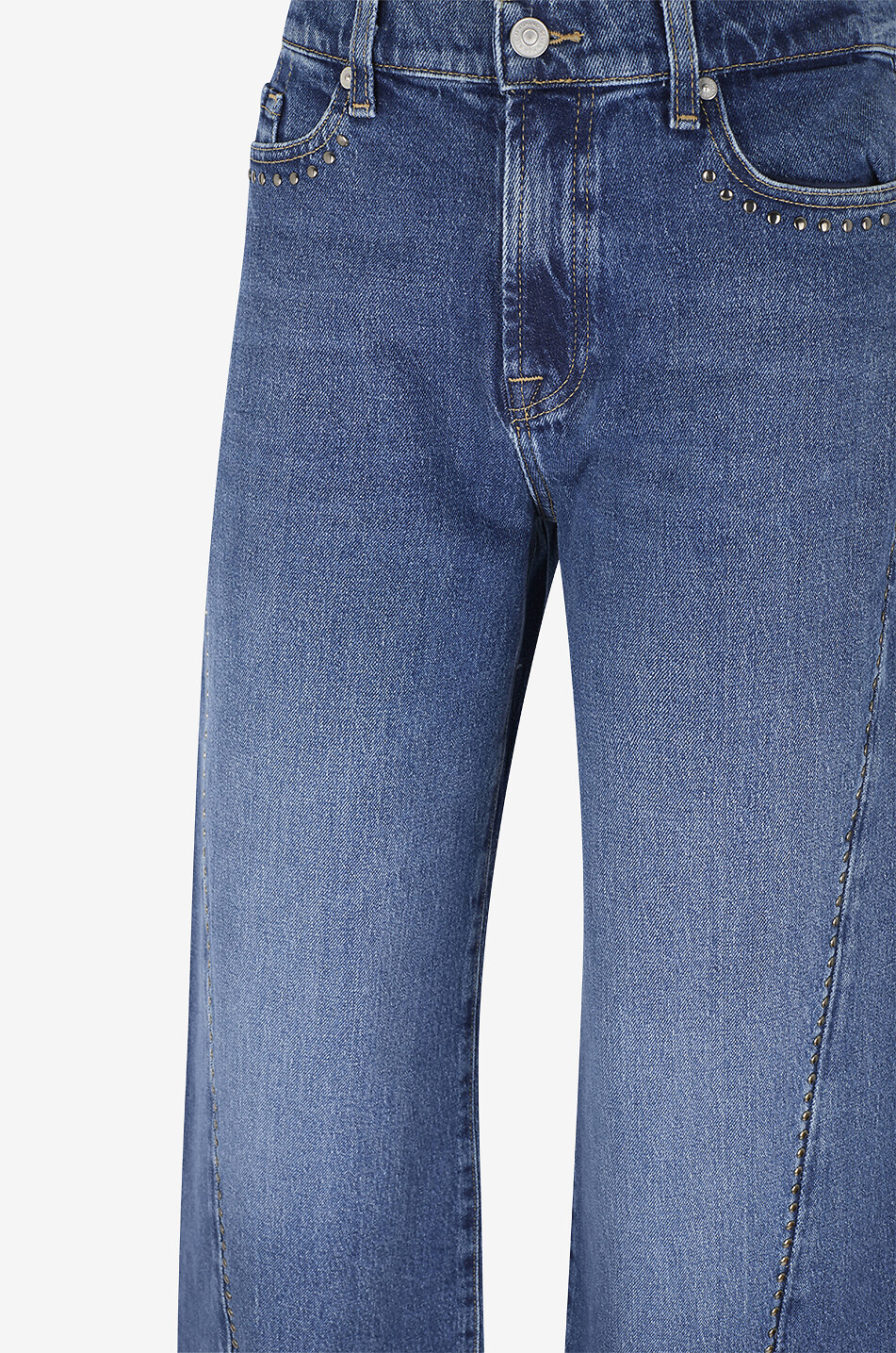 7 FOR ALL MANKIND Twisted Lotta Street Wise studded wide-leg jeans Women BLUE 3