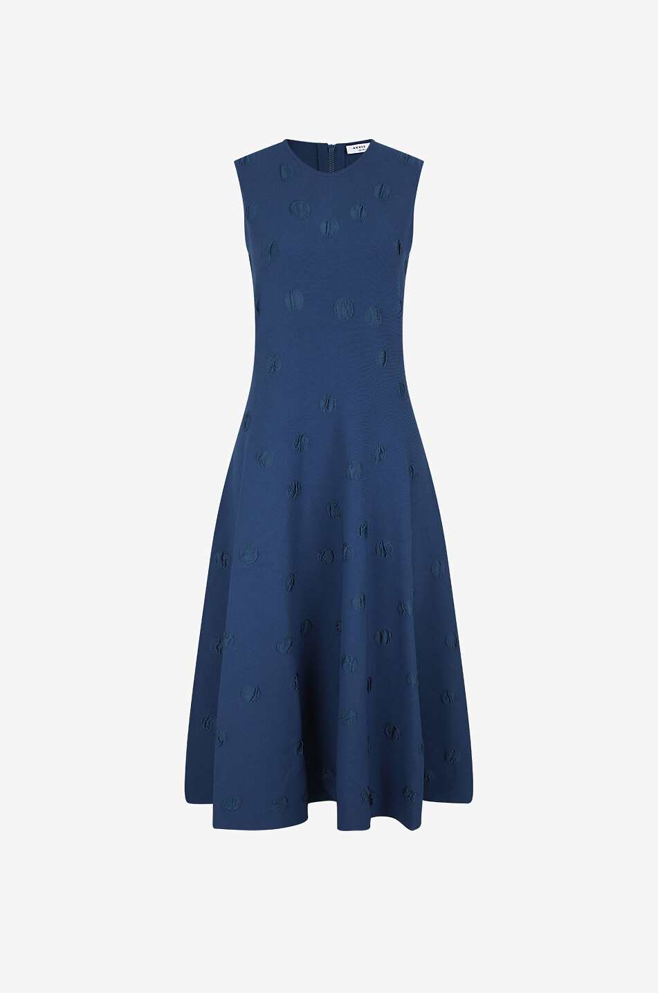 Ärmelloses Midi-Strickkleid mit 3D-Tupfen