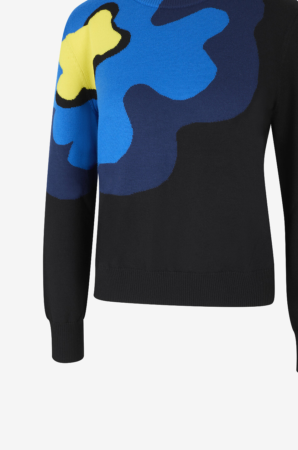 AKRIS PUNTO Rundhalspullover aus Schurwolle XL Pop Dot Flower Damen SCHWARZ 3