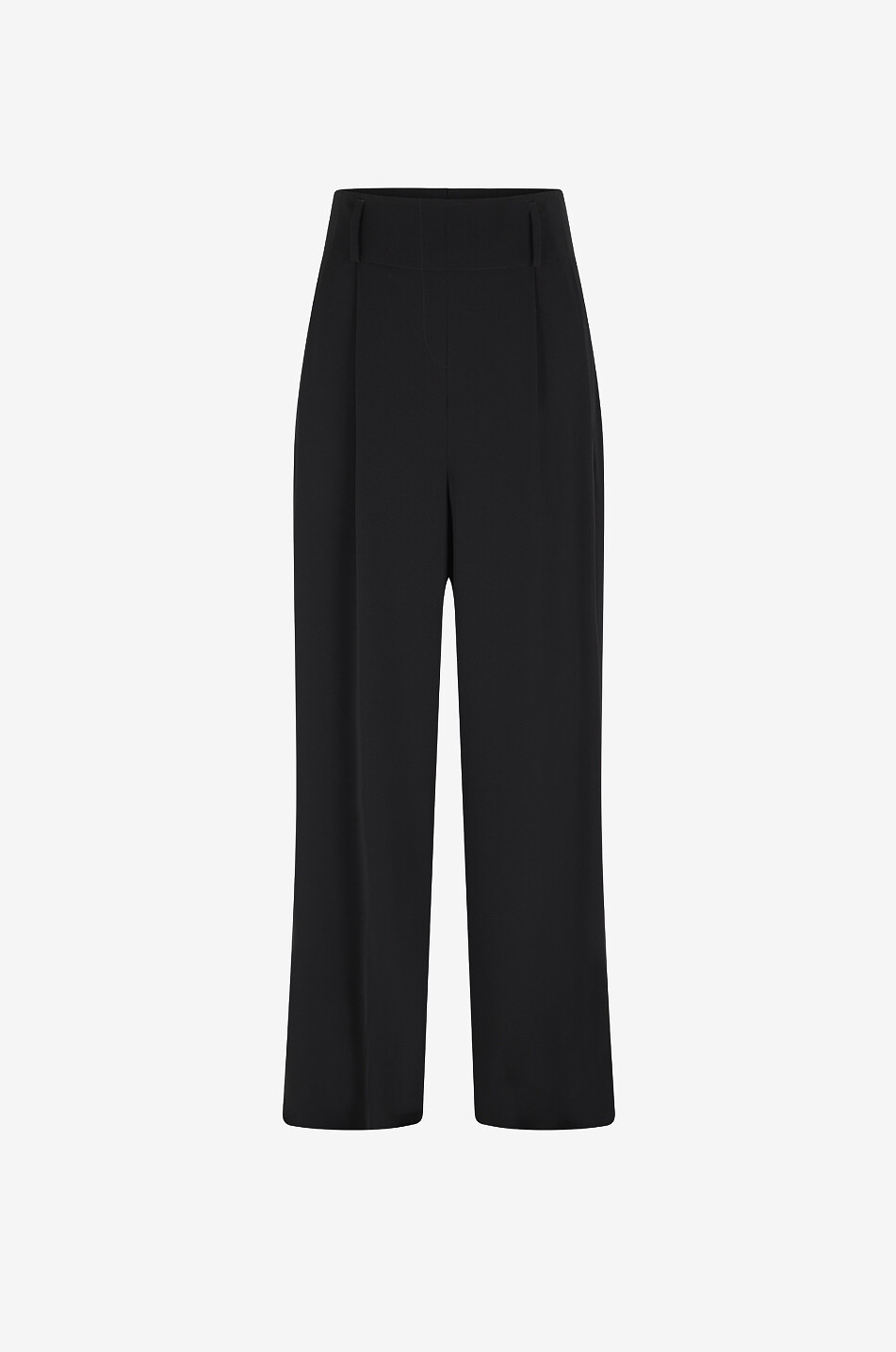 AKRIS PUNTO Florina pleated wide-leg high-rise crepe trousers Women BLACK 1