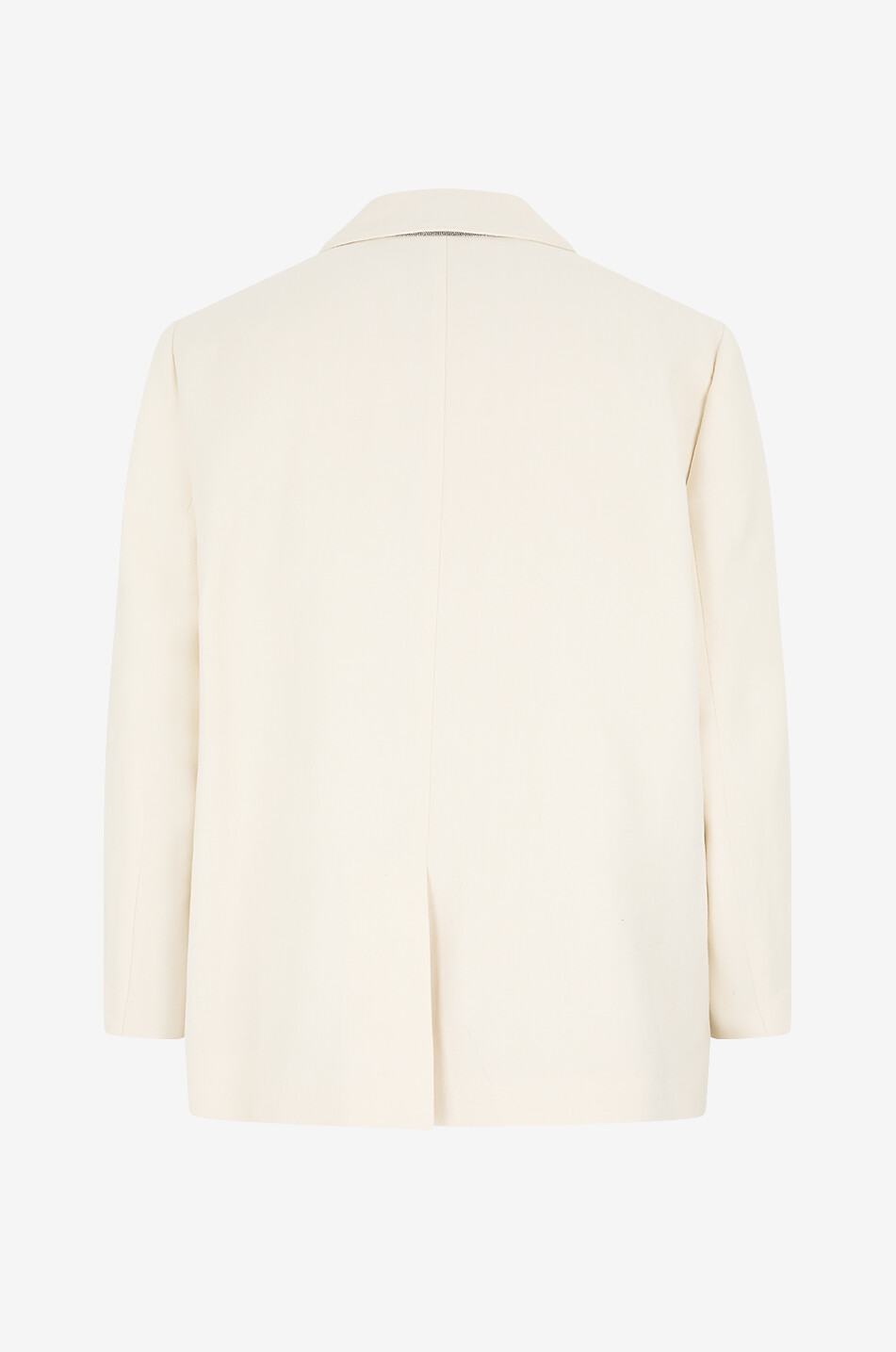 BRUNELLO CUCINELLI Kurzer zweireihiger Blazer aus Viskose- und Leinentwill Monili Damen CREMEFARBEN 2