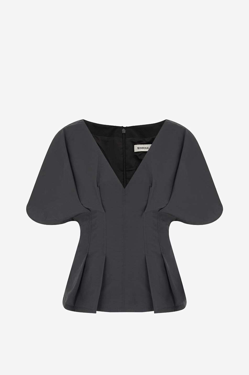 SIMKHAI Top à basque en faille de coton Rozen Femme NOIR 2