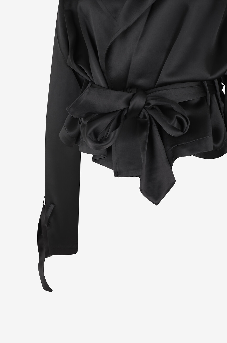 THE FRANKIE SHOP Simona satin short trench with raglan sleeves Women BLACK 3