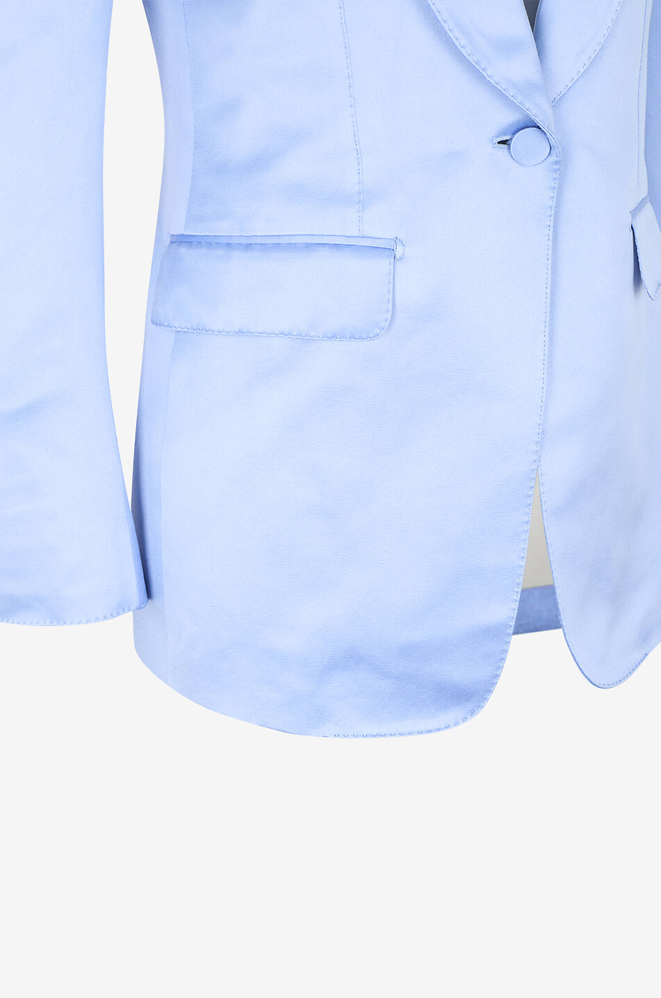 TOM FORD Blazer cintré à col châle en duchesse de coton et soie Femme BLEU CLAIR 3