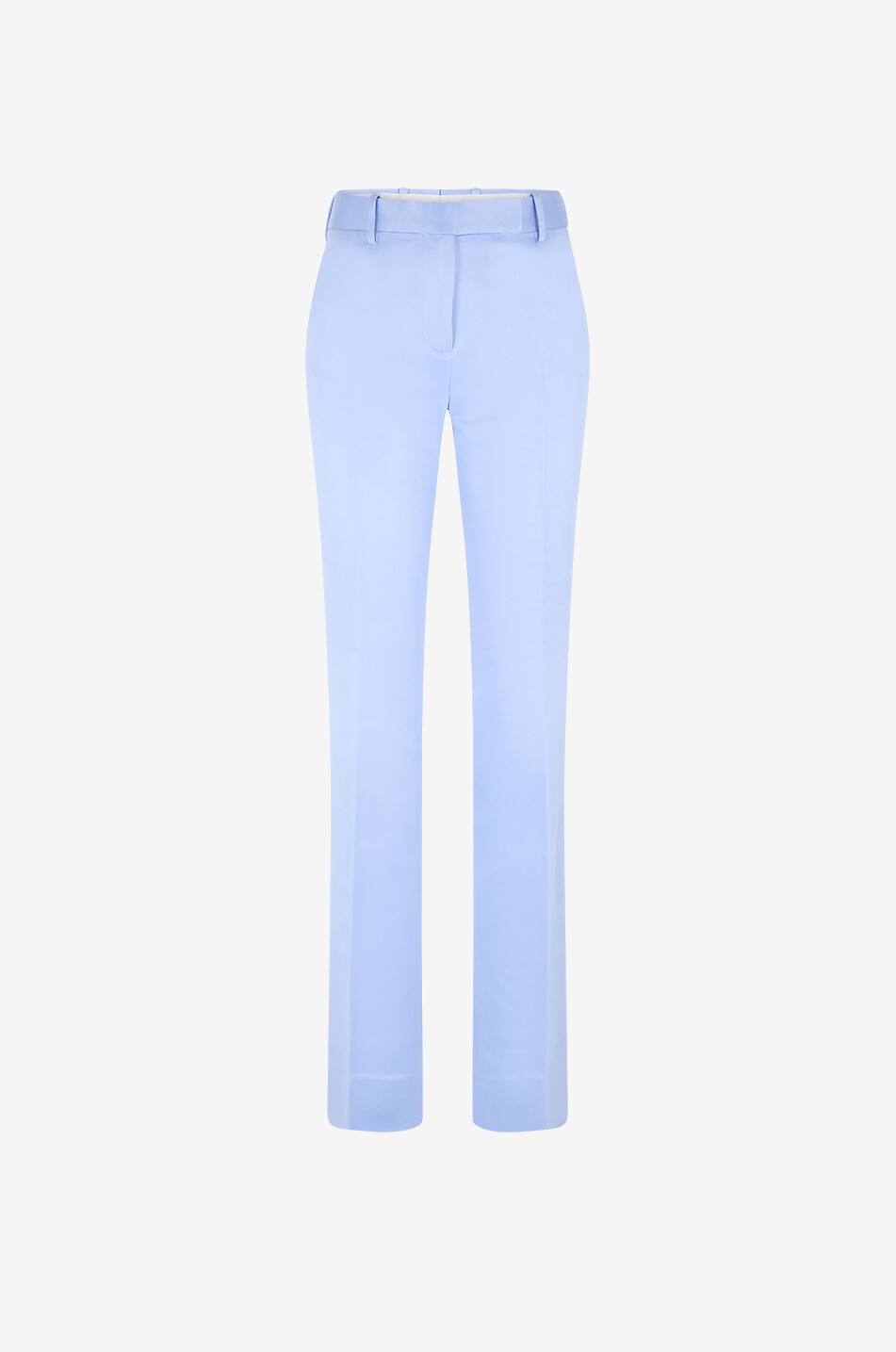 Pantalon droit ajusté en duchesse de coton et soie