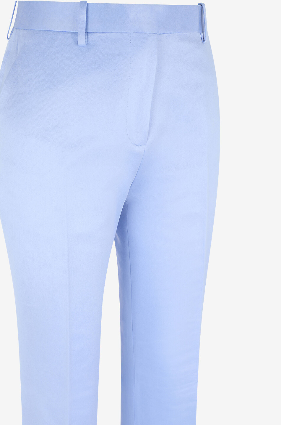TOM FORD Pantalon droit ajusté en duchesse de coton et soie Femme BLEU CLAIR 3