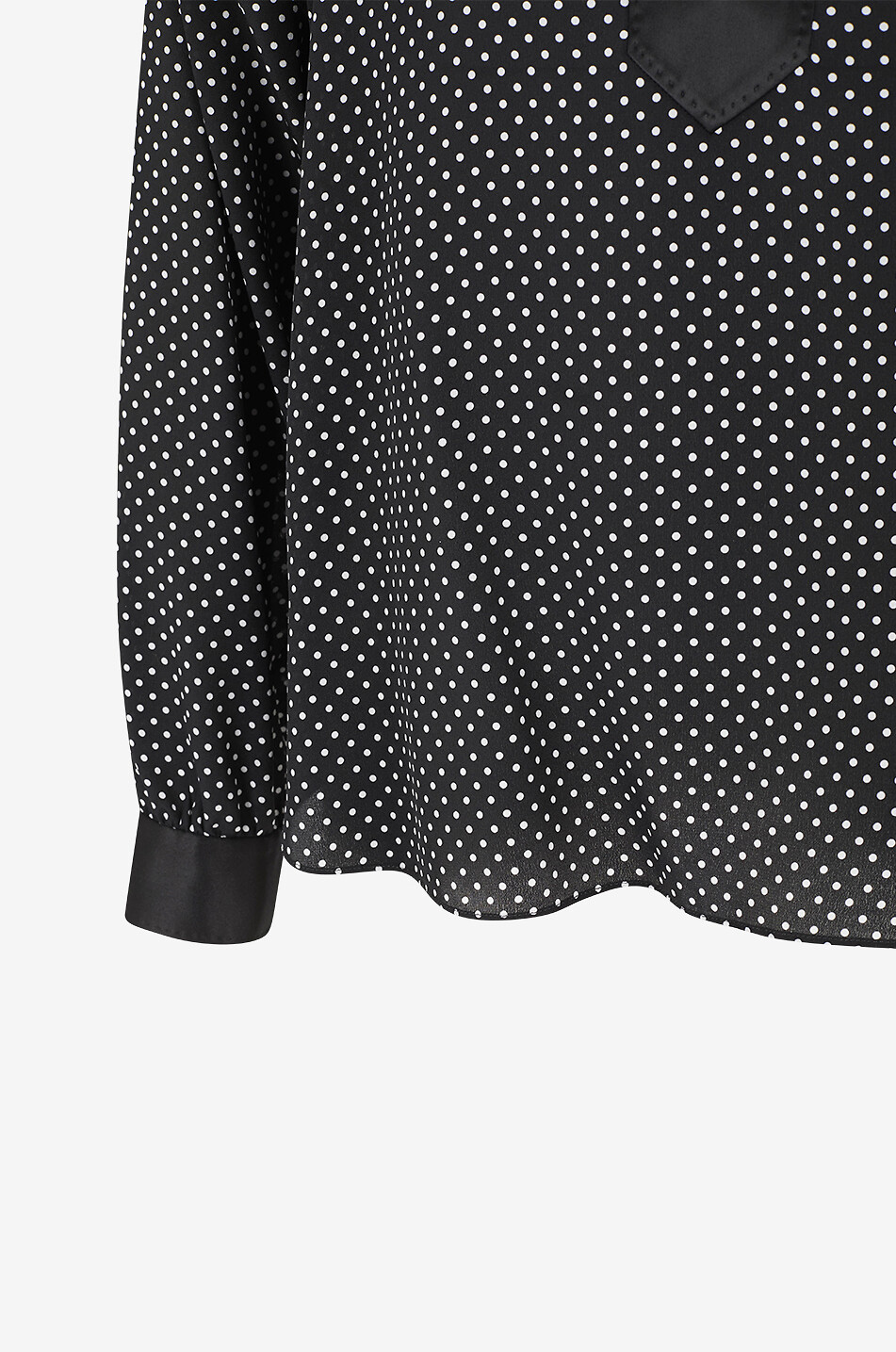 TOM FORD Blouse ample à lavallière en soie à pois et détails smoking Femme NOIR 3