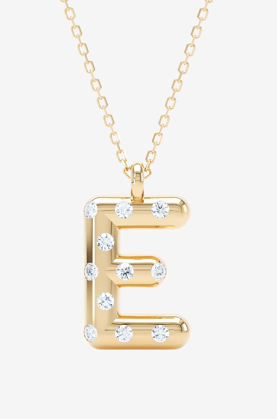 LOEV Halskette aus Gelbgold und Diamanten The Bobby Letter - E Damen GOLDEN 1