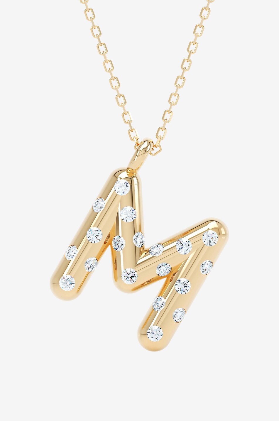 Halskette aus Gelbgold und Diamanten The Bobby Letter - M